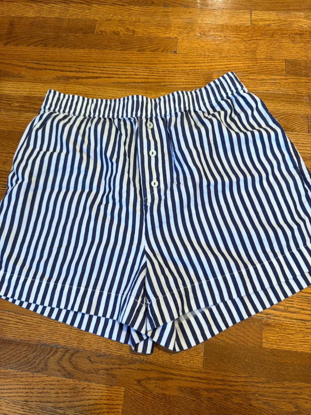 Anthropologie Navy and White Striped Pajama Shorts